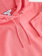 Bright Pink Active Longline Overhead Seam Detail Supersoft Hoodie with Pockets - Image 2 of 3