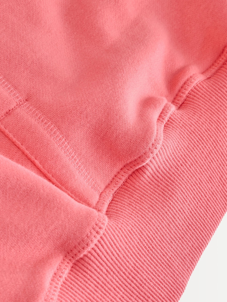 Bright Pink Active Longline Overhead Seam Detail Supersoft Hoodie with Pockets - Image 3 of 3