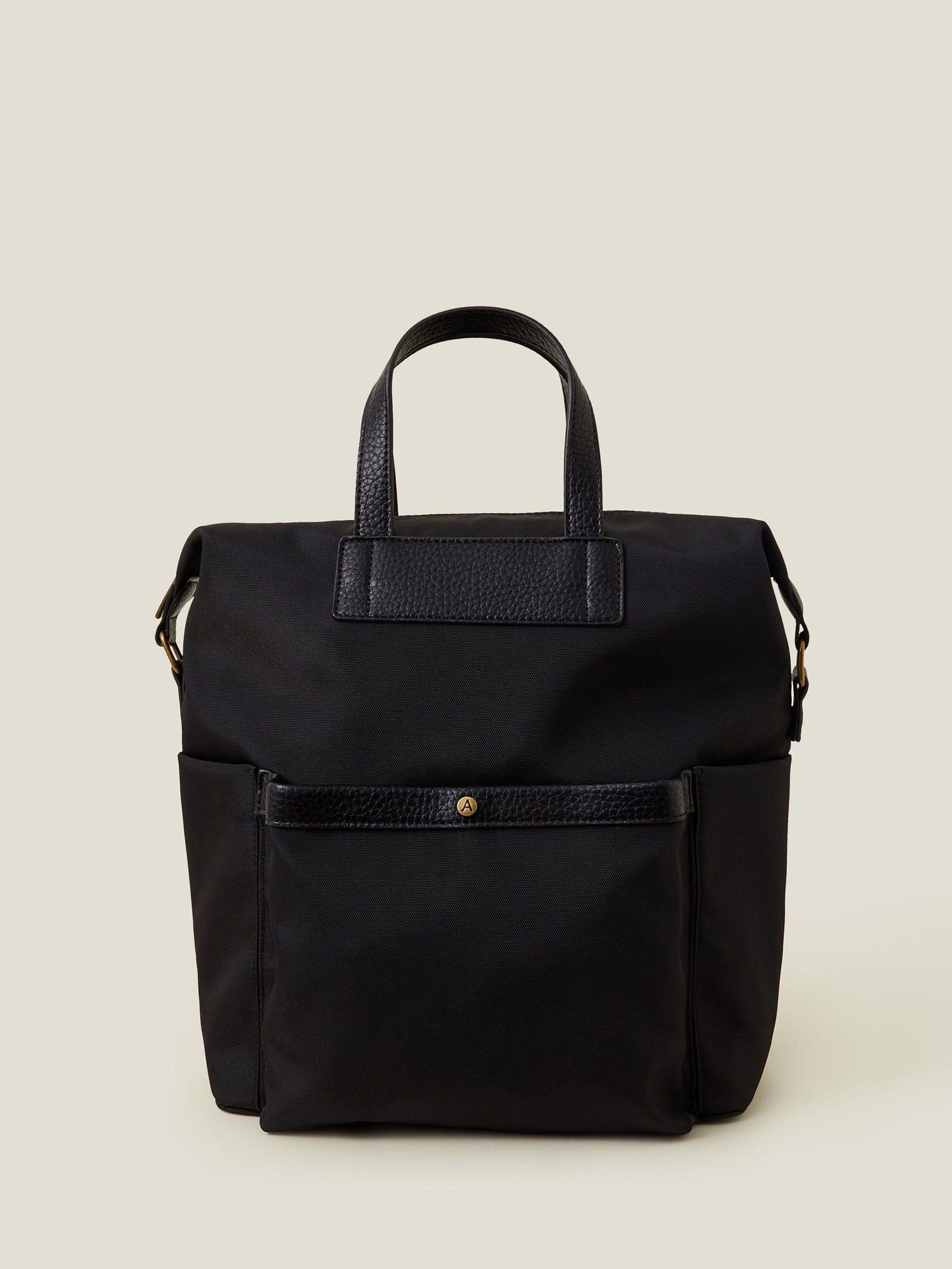 Accessorize Black Nylon Canvas Backpack