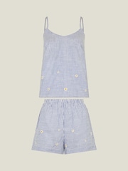 Accessorize Daisy Embroidered Stripe 100% Cotton Short Pyjamas Set - صورة 4 من 4