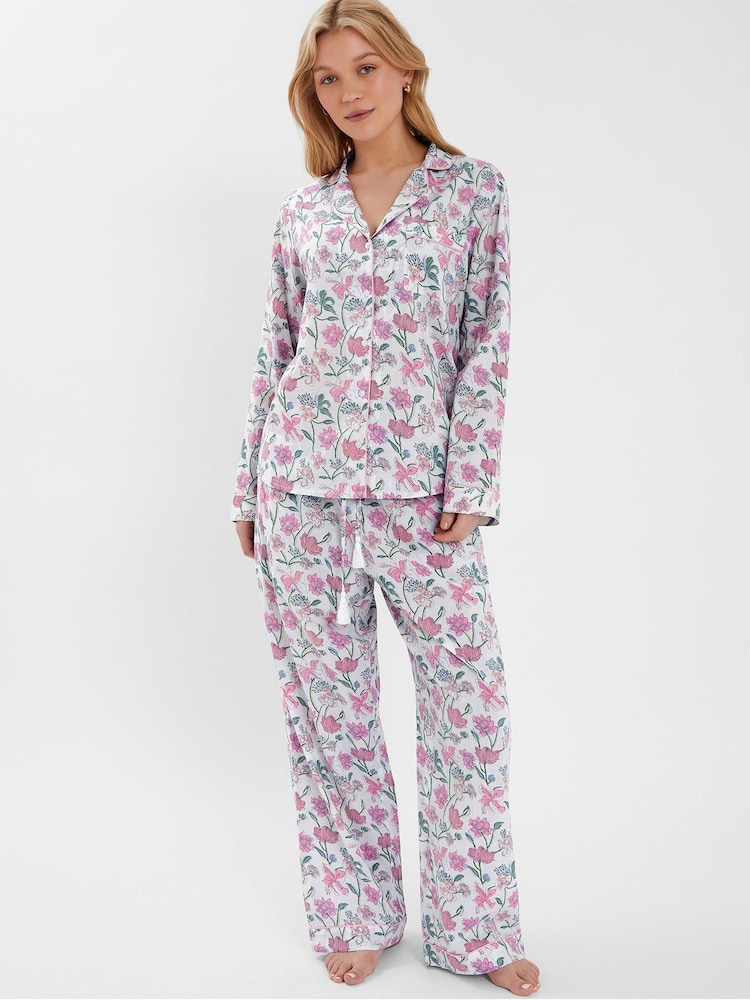 Accessorize Jasmine Print 100% Cotton Long Pyjamas Set - صورة 1 من 4
