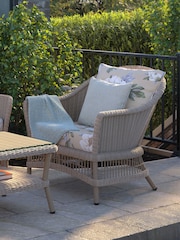 Laura Ashley Natural Carrdale Garden Rattan Chair with Wisley Linen Cushions - Image 1 of 4