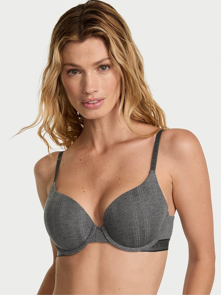 Victoria's Secret Heather Anthracite Grey Full Cup Push Up Modal Bra - Image 1 of 3 Victoria's Secret Heather Anthracite Grey Full Cup Push Up Modal Bra - Image 1 of 3
