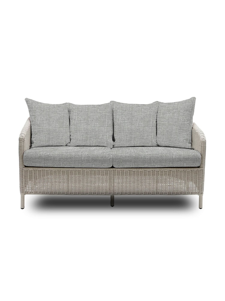 Laura Ashley Cream Arley Garden Rattan 2 Seater Sofa with Saunton Dov Cushions - Image 2 of 3