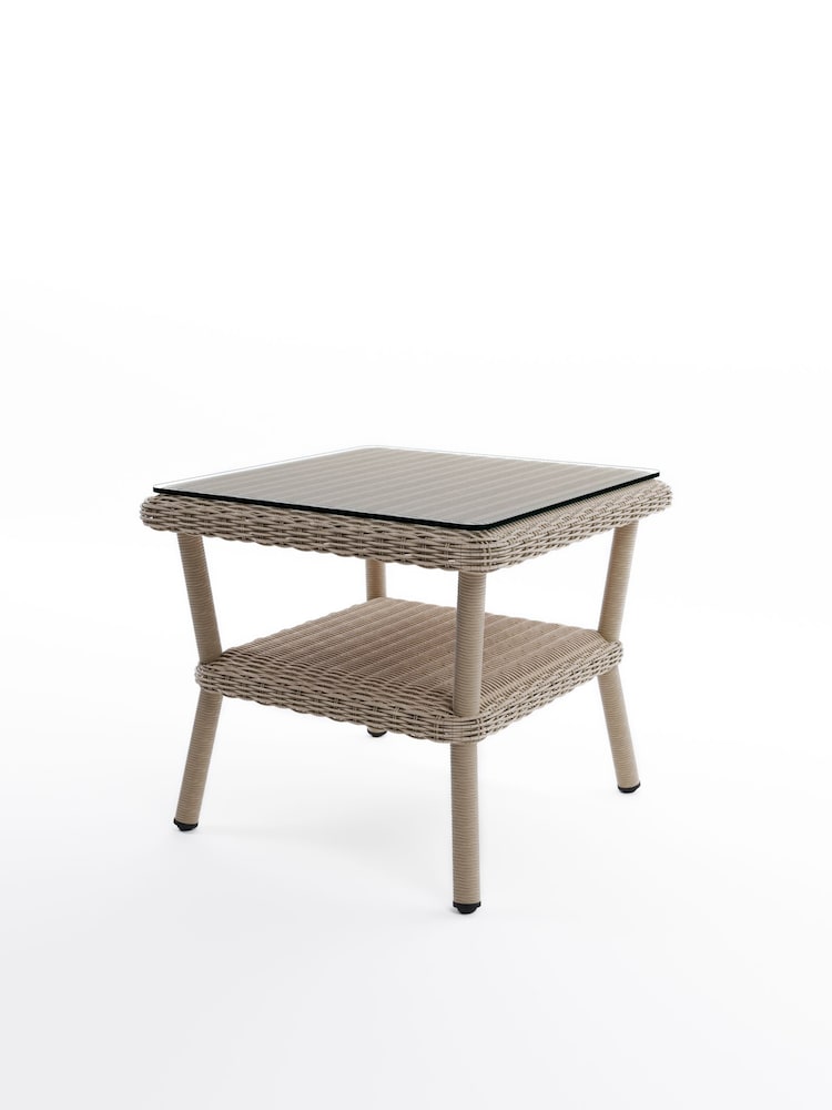 Laura Ashley Natural Carrdale Garden Rattan Side Table - Image 3 of 3