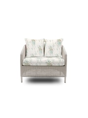Laura Ashley Cream Arley Garden Rattan Snuggler Chair with Wisteria D Cushions - Image 2 of 4