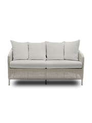 Laura Ashley Cream Arley Garden Rattan 2 Seater Sofa with Oakley Canv Cushions - Image 2 of 4
