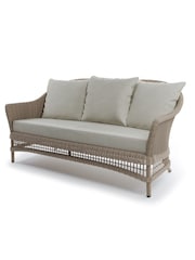Laura Ashley 4 Piece Natural Carrdale Garden Rattan Sofa Set with Saunt Cushions - Image 3 of 6