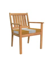 Laura Ashley Natural Salcey Garden 6 Seater Teak Dining Table and Chair Cushions - Image 3 of 5