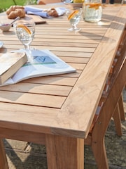 Laura Ashley Natural Salcey Garden 6 Seater Teak Dining Table and Chair Cushions - Image 5 of 5