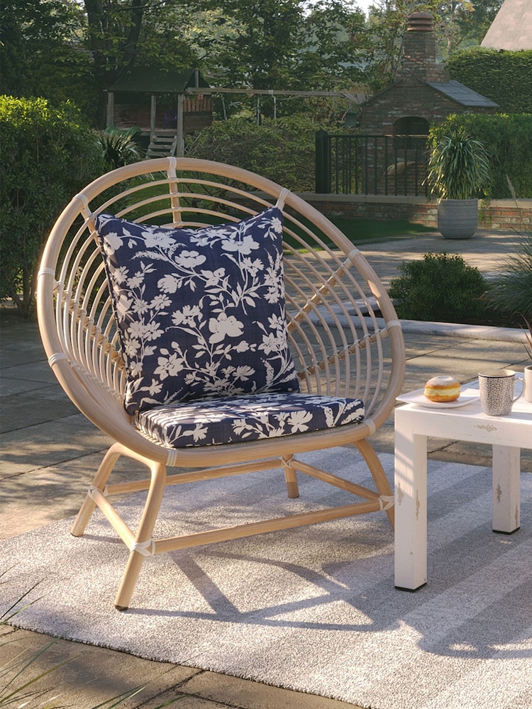 Laura Ashley 4 Piece White Havana Garden Rattan Sofa and Coffee Table Cushions - Image 2 of 5