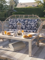 Laura Ashley 4 Piece White Havana Garden Rattan Sofa and Coffee Table Cushions - Image 3 of 5