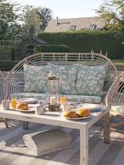 Laura Ashley 4 Piece White Havana Garden Rattan Sofa and Coffee Table Cushions - Image 2 of 4