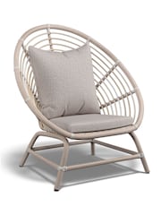 Laura Ashley White Havana Garden Rattan Chair with Saunton Dove Grey Cushions - Image 2 of 3