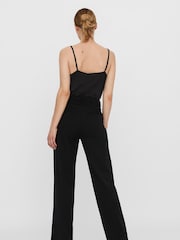 VERO MODA Black Tailored Stretch Straight Leg 100% Cotton Trousers - Image 2 of 5