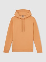 Reiss Light Camel Brown Fabien Interlock-Jersey Drawstring Hoodie - Image 2 of 7