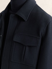 Reiss Navy Perisil Wool Blend Twin Pocket Zipped Jacket - Image 4 of 6