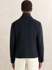 Reiss Navy Perisil Wool Blend Twin Pocket Zipped Jacket - Image 5 of 6
