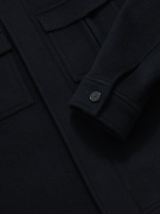 Reiss Navy Perisil Wool Blend Twin Pocket Zipped Jacket - Image 6 of 6