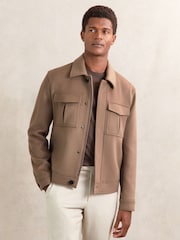Marrón oscuro - Reiss Perisil Jacket - Imagen 1 de 6
