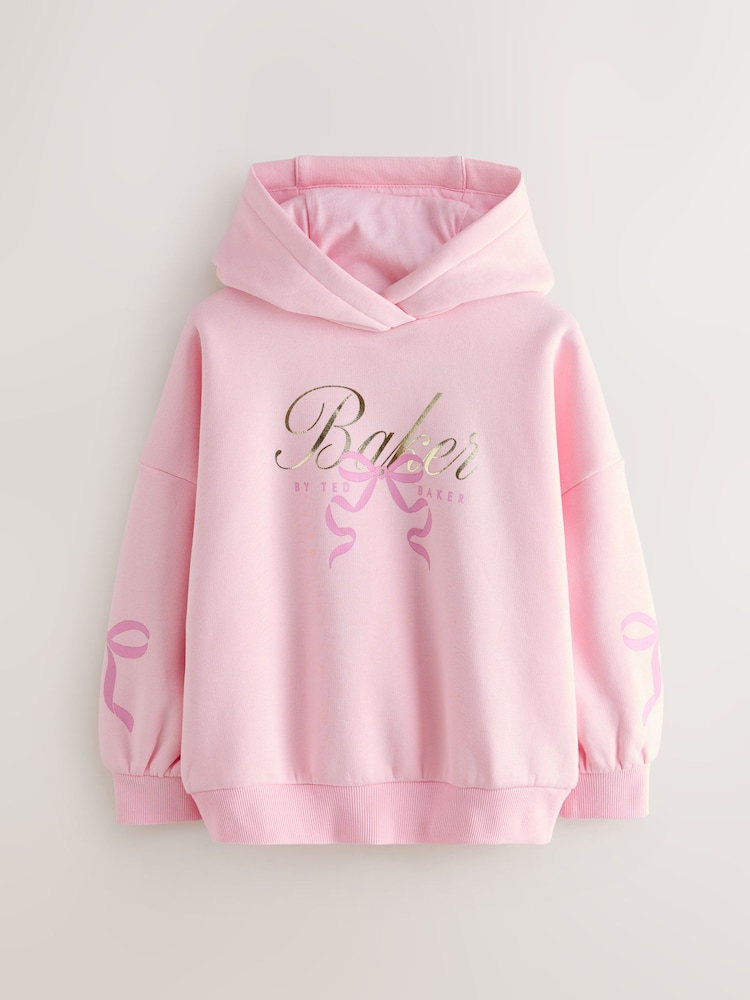 Svetlo roza - Baker by Ted Baker kapucar s prevelikim hrbtnim potiskom - Slika 1 iz 5