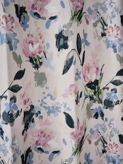 Pink Floral Blackout/Thermal Eyelet Curtains - Image 7 of 8