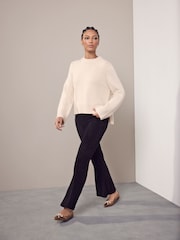 Black Cord Bootcut Trousers - Image 1 of 8