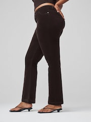 Čokoladno rjava - Hlače iz rebrastega žameta Bootcut Hourglass - Slika 2 iz 8