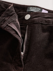 Čokoladno rjava - Hlače iz rebrastega žameta Bootcut Hourglass - Slika 7 iz 8