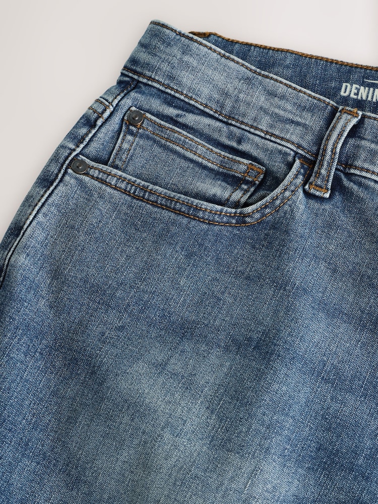 Blue/Grey Baggy Fit Classic Stretch Jeans - Image 2 of 5 Blue/Grey Baggy Fit Classic Stretch Jeans - Image 2 of 5