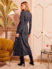Love & Roses Embellished Glitter Knitted Midi Dress - Imagem 2 de 4