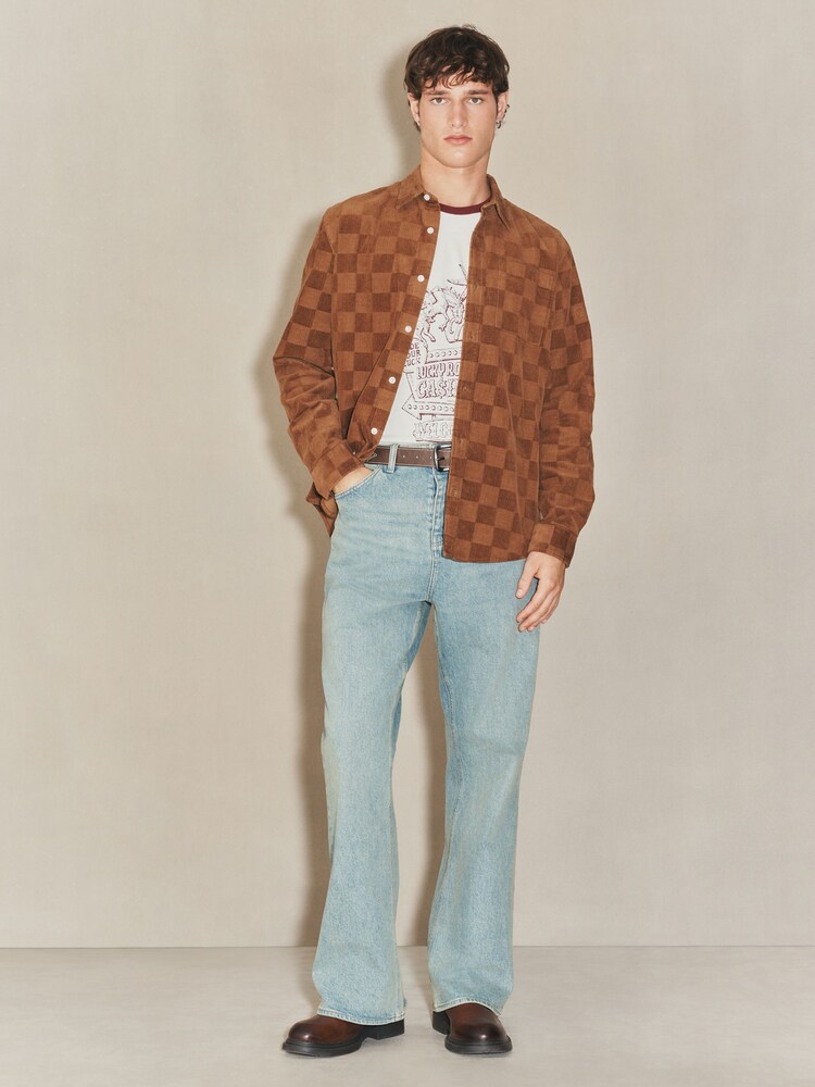 Brown Tan EDIT Long Sleeve Check Shirt - Image 2 of 8