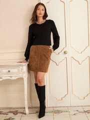 Love & Roses Black and Camel Scallop Knit Jumper - Image 3 of 4