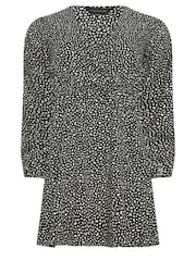 PixieGirl Petite Black Wrap Dress - Image 6 of 6