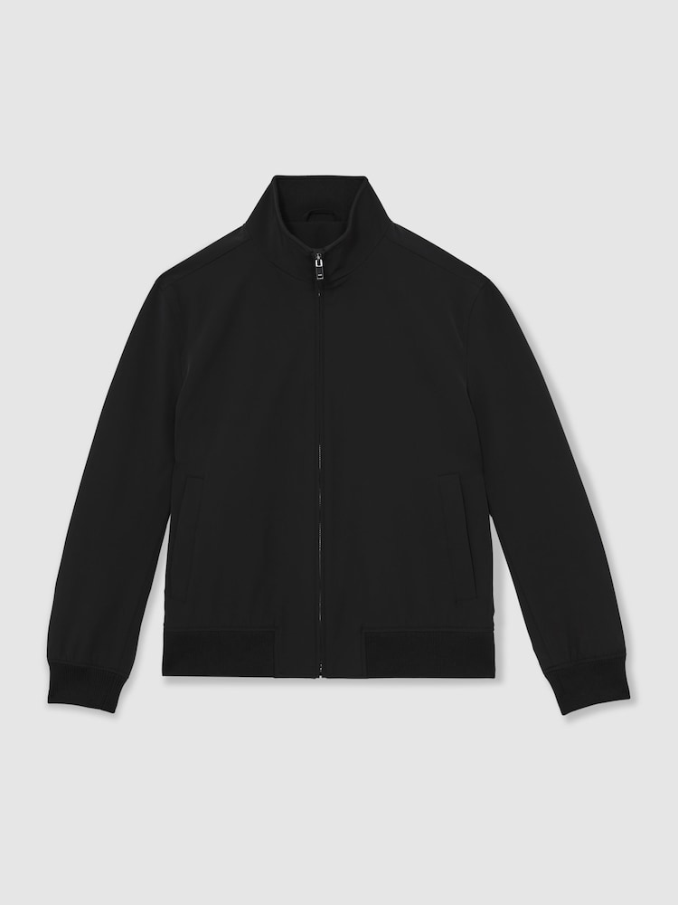 Reiss Black Brad Funnel-Neck Technical Jacket - Image 2 of 5