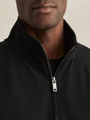 Reiss Black Brad Funnel-Neck Technical Jacket - Image 3 of 5