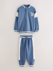 Baker by Ted Baker Blue Varsity Sweatshirt and Joggers Set - Image 7 of 12