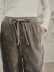 Grey Chenille Wide Leg Trousers - Image 4 of 8