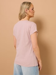 Long Tall Sally Pink 100% Cotton Short Sleeve Pintuck Henley Tops 2 Pack - Image 5 of 8