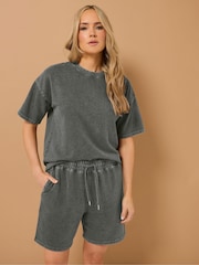 Long Tall Sally Black Acid Wash Shorts - Image 2 of 6