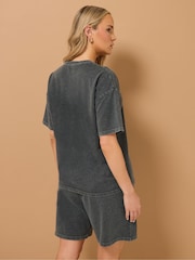 Long Tall Sally Black Acid Wash Shorts - Image 4 of 6