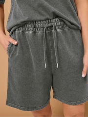 Long Tall Sally Black Acid Wash Shorts - Image 5 of 6