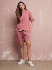 Long Tall Sally Pink Acid Wash Shorts - Image 1 of 5