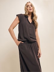 Long Tall Sally Brown Acid Wash Skirt - Image 4 of 5