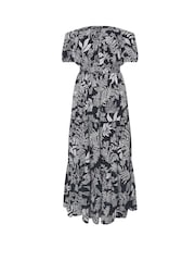 Yours Curve Blue Boho Bardot Maxi Dress - Image 5 of 5