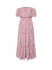 Yours Curve Pink Boho Bardot Maxi Dress - Image 5 of 5