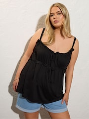 Yours Curve Black Boho Cami Vest Top - Image 1 of 6