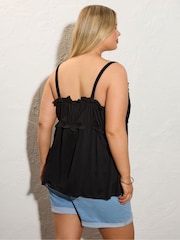 Yours Curve Black Boho Cami Vest Top - Image 4 of 6