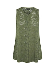 Yours Curve Green Broderie Anglaise Vest - Image 5 of 5