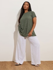 Yours Curve Green Anglaise Broderie Swing Top - Image 2 of 5